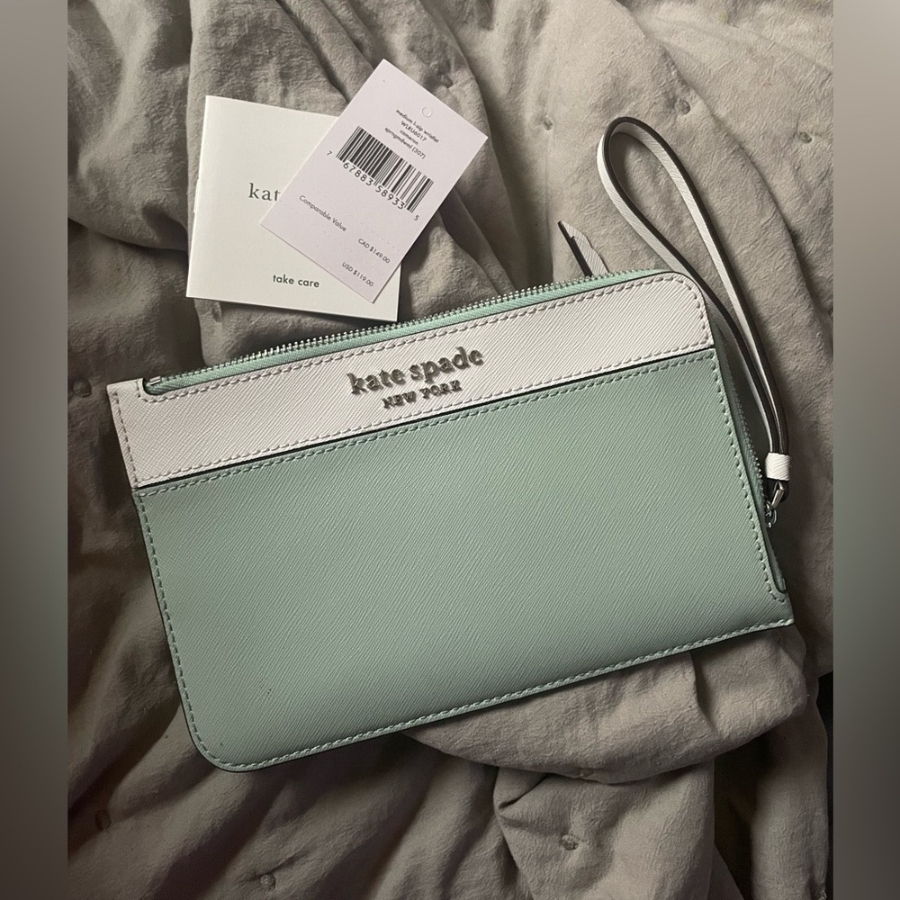 ♠️KATE SPADE♠️ Cameron Medium L Zip Wristlet Bag In SPRING MEADOW MULTI BNWT
